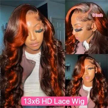 Stylish 13x6 Lace Front Wigs Human Hair - Ginger Ombre