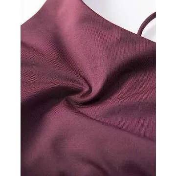 CRZ YOGA Women's Strappy Longline Sports Bras - Wirefree Padded Medium Impact Workout Crop Tank Top Dark Violet Small