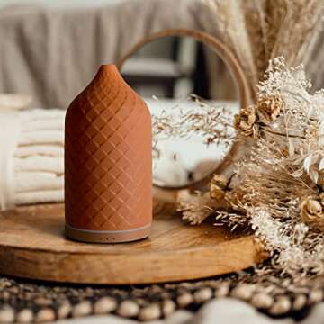 ZEIGGA LAB Essential Oil Diffuser for Home, Ceramic Aromatherapy Diffuser for Essential Oils, 120ml ...