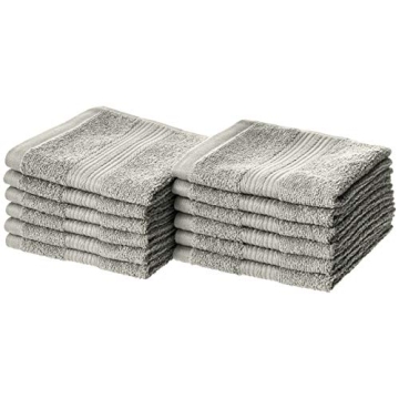 Premium Cotton Washcloths - Soft, Absorbent, 12-Pack, Gray