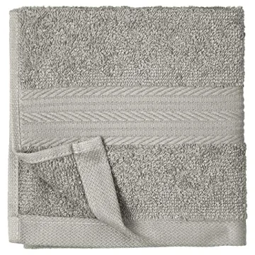 Soft Absorbent Cotton Washcloths 12-Pack Gray