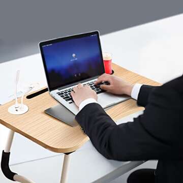 STIMULATE Laptop Lap Desk - Fits Up to 17″ Laptops, Multi-Function with Lamp & Holder
