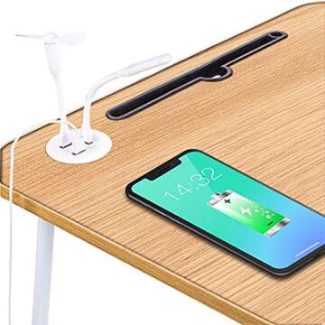 STIMULATE Laptop Lap Desk with LED Light and Cup Holder