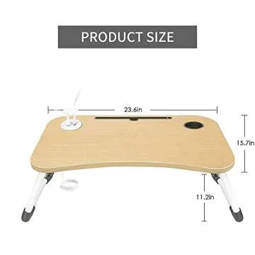 STIMULATE Laptop Lap Desk with LED Light and Cup Holder