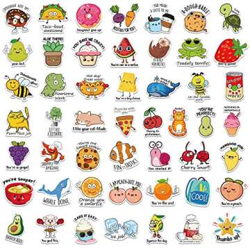 50PCS Punny Rewards Motivational Stickers, Incentives Stickers Positive Punny Teacher Supplies Stick...