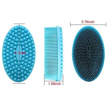 DNC Silicone Body Scrubber Exfoliating Bath Body Brush for Shower 2 Pack