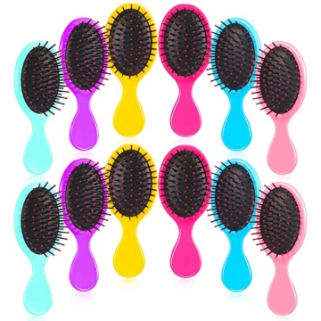Honeydak 12 Pieces Mini Detangling Brush Set - Travel-Friendly Soft Bristles for Tangle-Free Hair in...