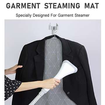 Garment Steamer Hanging Ironing Board Press Pad For Standing Handheld Garment Steamer Accessory Water-Proof Anti-Steam Remove Wrinkles Ironing Mat Pad（Steam Board & Gloves）
