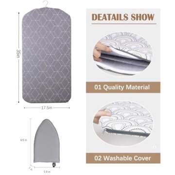 Garment Steamer Hanging Ironing Board Press Pad For Standing Handheld Garment Steamer Accessory Water-Proof Anti-Steam Remove Wrinkles Ironing Mat Pad（Steam Board & Gloves）