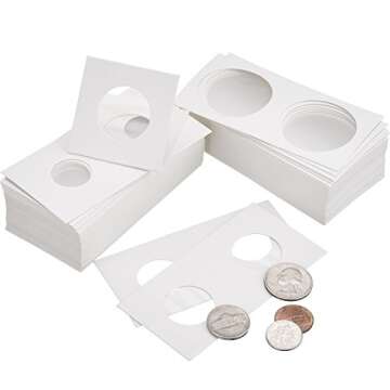 Hicarer 300 Pieces Cardboard Coin Holder Flip Assortment