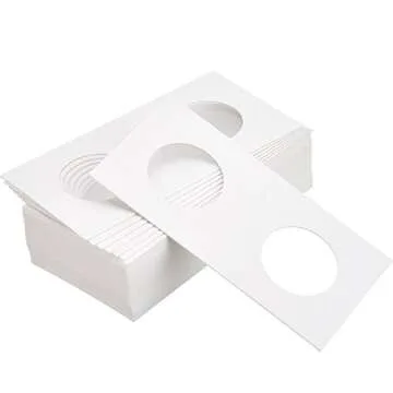 Hicarer 300 Pieces Cardboard Coin Holder Flip Assortment