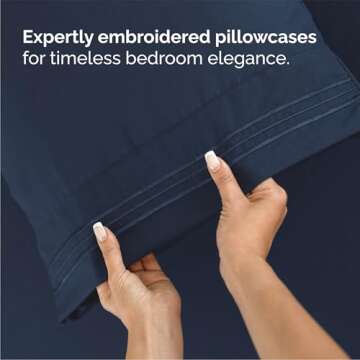 Queen Size 4 Piece Sheet Set - Comfy Breathable & Cooling Bed Sheets Set - Hotel Luxury Bedding for Women, Men, Kids & Teens - Deep Pockets, Easy-Fit, Super Soft & Wrinkle Free - Oeko-Tex - Navy Blue