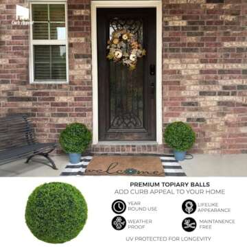 365 Curb Appeal Set of 2 Large Topiary Balls (Better Than a Boxwood)
