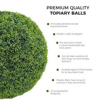UV-Resistant 365 Curb Appeal Topiary Balls for Home Decor