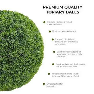 UV-Resistant 365 Curb Appeal Topiary Balls for Home Decor