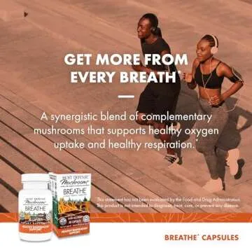 Host Defense Breathe* Capsules - Immune & Respiratory Support Mushroom Supplement - Herbal Lung Health Supplement with Chaga, Reishi & Cordyceps - 30 Capsules (15 Servings)*