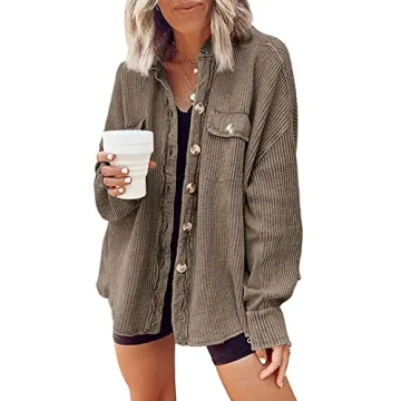Nirovien Waffle Shirt Shacket for Women, Stylish Comfort