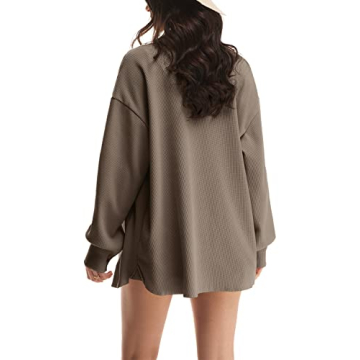 Nirovien Waffle Shirt Shacket for Women, Stylish Comfort