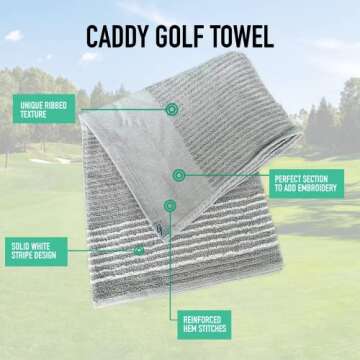 E9 GOLF Caddy Towel - Large 22" x 44" Stylish Golf Towel for Every Golfer