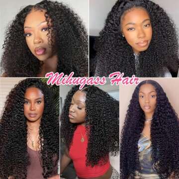 Mihugass Curly Clip in Extension Human Hair 3C 4A Kinky Curly Clip Ins Full Head for Women Brazilian Remy Human Hair Natural Color 8 Pcs with 18 Clips 120g/Set (20 inch)