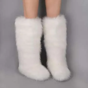 ZSGYCHCY Women's Winter Faux Fur Knee-High Boots