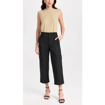Vince Womens Utility Crop Pant in Black for Stylish Comfort