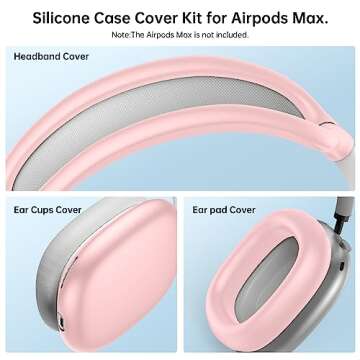 for AirPod Max Ear Covers, Soft Silicone Case Cover Kit for AirPod Max Ear Pad/Ear Cups/Headband, An...