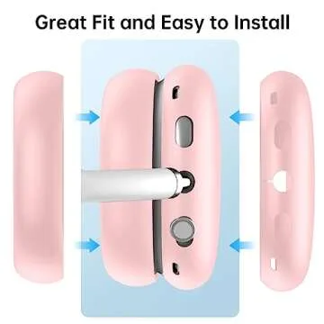 for AirPod Max Ear Covers, Soft Silicone Case Cover Kit for AirPod Max Ear Pad/Ear Cups/Headband, Anti-Scratch Protective Accessories for Apple AirPods Max Headphones (Pink)