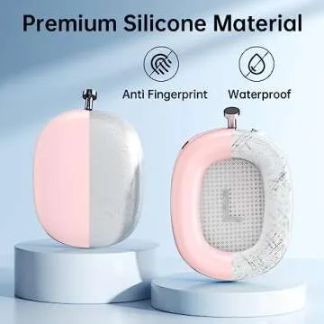 for AirPod Max Ear Covers, Soft Silicone Case Cover Kit for AirPod Max Ear Pad/Ear Cups/Headband, Anti-Scratch Protective Accessories for Apple AirPods Max Headphones (Pink)