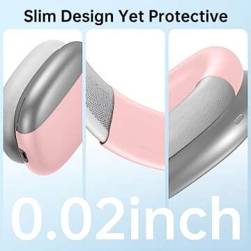 for AirPod Max Ear Covers, Soft Silicone Case Cover Kit for AirPod Max Ear Pad/Ear Cups/Headband, Anti-Scratch Protective Accessories for Apple AirPods Max Headphones (Pink)