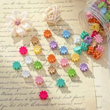 Colorful Mini Flower Hair Clips - 100Pcs Cute Hair Accessories