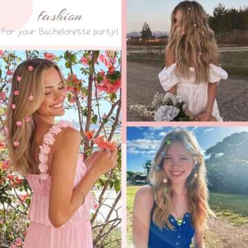 Colorful Mini Flower Hair Clips - 100Pcs Cute Hair Accessories