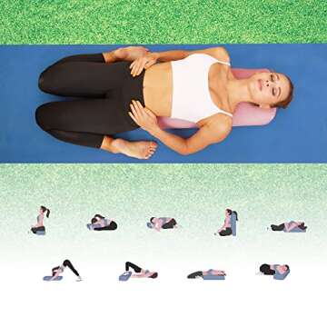 TokSay Yoga Bolster Pillow, Buckwheat Meditation Pillow with Velvet Washable Cover , Rectangular Meditation Cushion Used for Restorative Yoga (Pink)