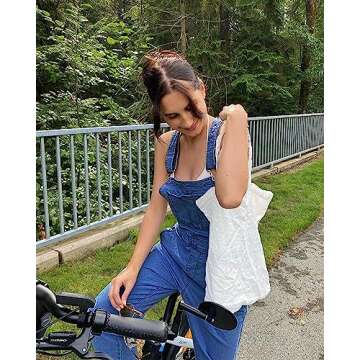 LookbookStore Overalls for Women Spring Summer Overalls 2024 Classic Bib Overalls blue Jean Jumpsuits Fashion Baggy Dungarees Overalls Women Denim Jeans Overalls Size XL Size 16 18