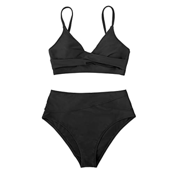 CUPSHE High Waisted Twist Bikini Set for Women