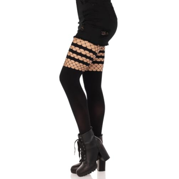 Leg Avenue Women’s Striped Fishnet Thigh Highs