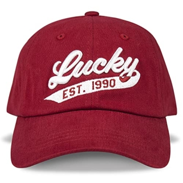 Stylish Lucky Brand Dad Hat with Adjustable Straps - Red