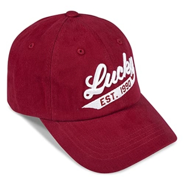 Stylish Lucky Brand Dad Hat with Adjustable Straps - Red