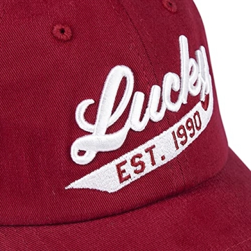 Stylish Lucky Brand Dad Hat with Adjustable Straps - Red