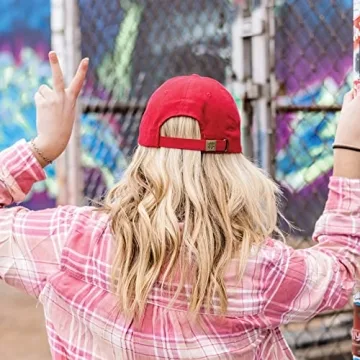 Stylish Lucky Brand Dad Hat with Adjustable Straps - Red