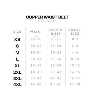 Copper Slim Waist Belt for Women - Workout Compression Belt Increases Sweat & Circulation (Black, M)