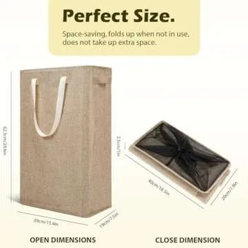 Odonata Slim Laundry Hamper: Perfect for Tight Spaces & Waterproof