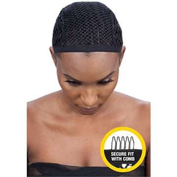 Freetress Braids Crochet Wig Cap with Combs - 3 Pack for Secure Styling