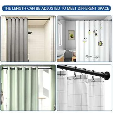 Durable BRIOFOX Shower Curtain Rod - Matte Black, Adjustable