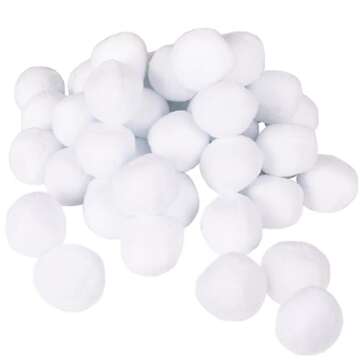50-PK Fake Snowballs for Kids I Indoor Snowball Fight Set I Artificial Snowballs for Kids Indoor & O...