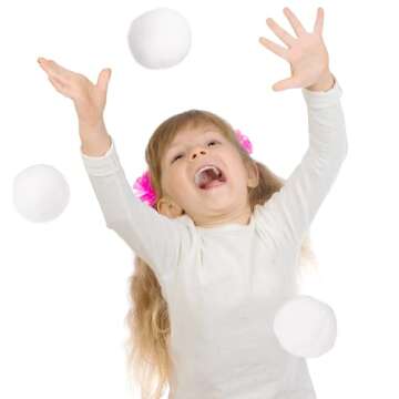 50-PK Fake Snowballs for Kids I Indoor Snowball Fight Set I Artificial Snowballs for Kids Indoor & Outdoor I Realistic White Plush Snowballs I Christmas Snow Decorations I Winter Family Games Balls