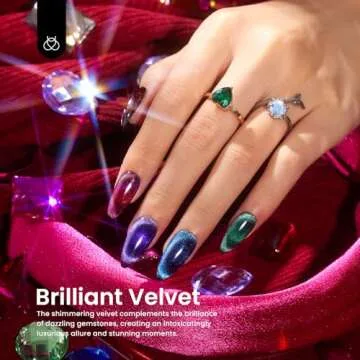 Beetles Cat Eye Gel Nail Polish Set 6 Colors, Glitter Red Shiny Brown Burgundy Purple Blue Green Magnetic Effect Sparkle Stunning Nail Gel Polish Gifts for Women, 2025 Limited Colors
