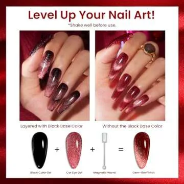 Beetles Cat Eye Gel Nail Polish Set 6 Colors, Glitter Red Shiny Brown Burgundy Purple Blue Green Magnetic Effect Sparkle Stunning Nail Gel Polish Gifts for Women, 2025 Limited Colors