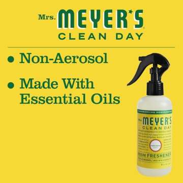 MRS. MEYER'S CLEAN DAY Room and Air Freshener Spray, Non-Aerosol Spray Bottle Infused with Essential Oils, Honeysuckle, 8 fl. oz - Pack of 3