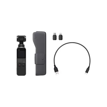 DJI Osmo Pocket - Handheld 3-Axis Gimbal Stabilizer with integrated Camera 12 MP 1/2.3” CMOS 4K60 Video, for YouTube, TikTok, Video Vlog, Streamlabs, Attachable to Smartphone, Android, iPhone, Black